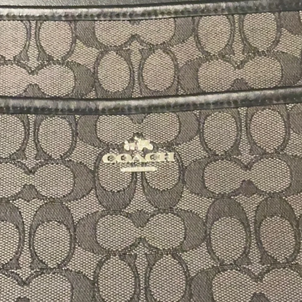 Coach Signature Black and Gray Shoulder Bag
